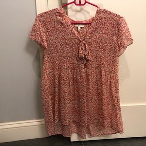 🎉2X HP🎉 Joie Sheer Tie Flutter Sleeve Blouse